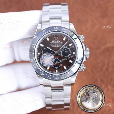 Swiss Quality Copy Rolex Daytona Chocolate Dial Steel watch 40mm for Men